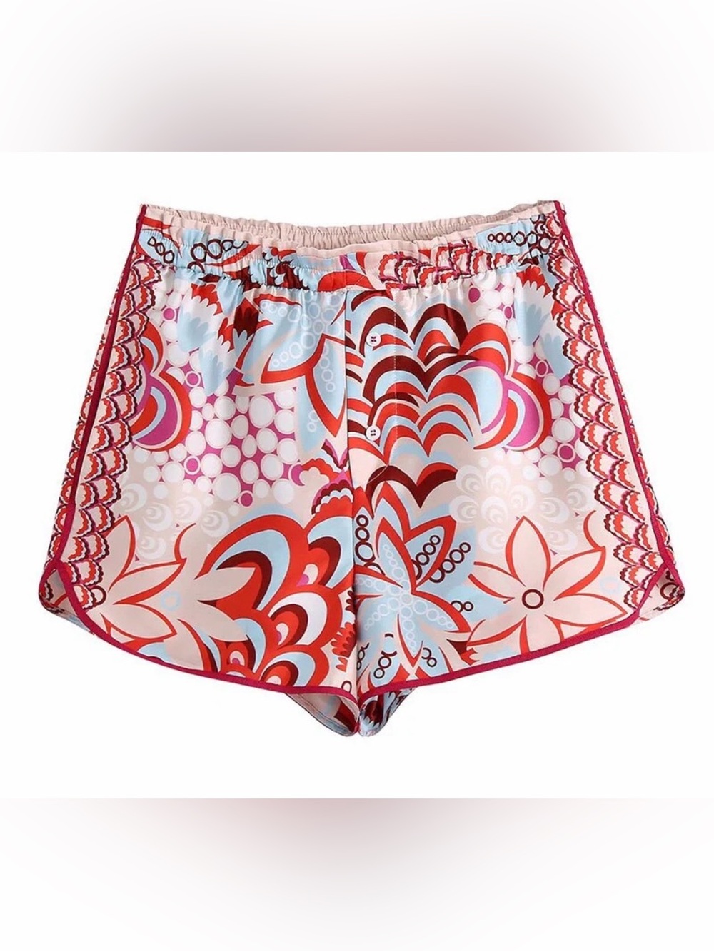 Retro Floral Lounge Shorts Boho Y2K Pajama Sleep Shorts